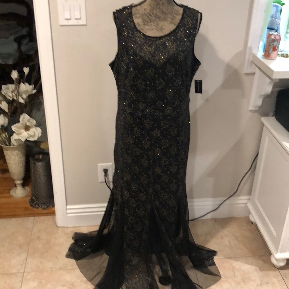 Fancy Lacey dress with gold sparkles